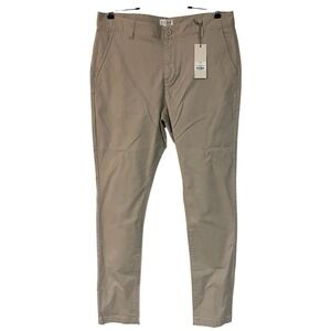NWT Five Four Mens‎ Taupe Slim Fit Cali Pant Preppy Office Academia Classic 36